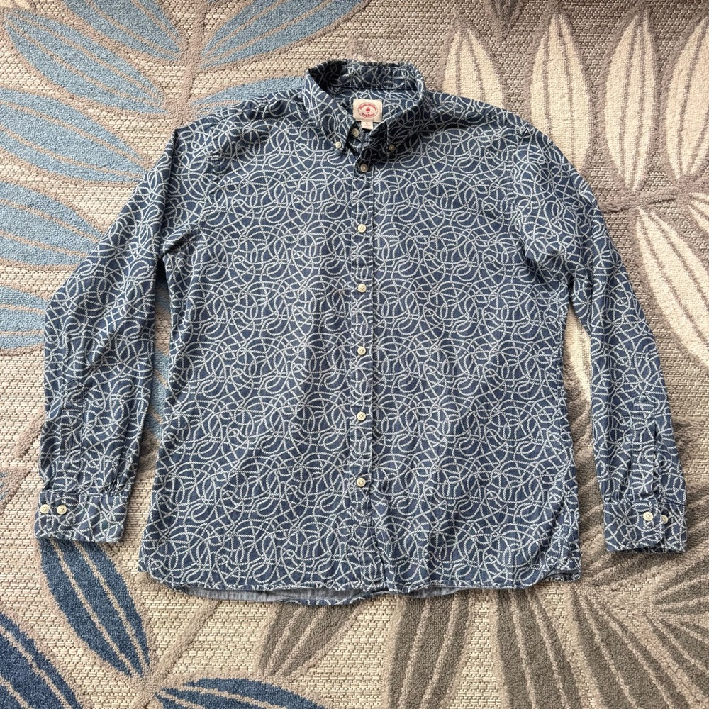 Brooks Brothers Red Fleece Men’s Nautical Rope Casual Long Sleeve Button Down XL